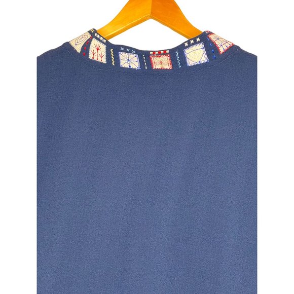 Draper’s & Damons 3X Jacket blouse Button front Embroidered Patchwork long sleev - Picture 11 of 14